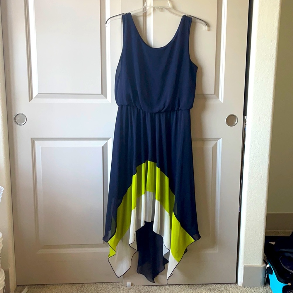 Asymmetrical blue dress Size 14